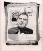 TRACEY COVERLEY (b.1970) FABRIC AND THREAD PORTRAIT ?Francis Bacon & Rembrandt? 12 ½? x 10? (31.