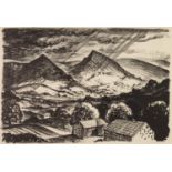 NORMAN JAQUES (1922-2014) TWO SIGNED AND TITLED PRINTS # ?Derbyshire?, black and white 12 ¾? x 18 (