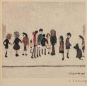 L. S. LOWRY (1887 - 1976) ARTIST SIGNED LIMITED EDITION COLOUR PRINT Group of Children An edition of
