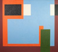 CHRISTOPHER CORAM (b. 1948) OIL PAINTING ON BOARD Rectilinear Abstract Signed and dated (20)19 lower