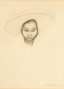 HARRY RUTHERFORD (1903 - 1985) PENCIL DRAWING 'The Shrimp Girl, Sarawak' Signed lower right 12in x