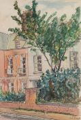 IAN GRANT (1904 - 1993) WATERCOLOUR DRAWING Cathedral Close, Gloucester Signed lower right and