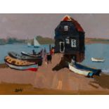 DONALD McINTYRE (1923 - 2009) ACRYLIC ON BOARD Bosham Signed with initials lower left, titled on