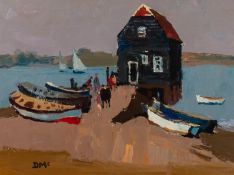 DONALD McINTYRE (1923 - 2009) ACRYLIC ON BOARD Bosham Signed with initials lower left, titled on
