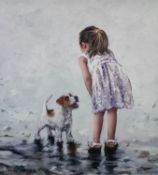 KEITH PROCTOR (b.1961) ARTIST SIGNED LIMITED EDITION COLOUR PRINT ?Puppy Love?, (52/195), no