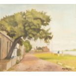 ROGER HAMPSON (1925 - 1996) OIL PAINTING ON CANVAS The Cotton Tree, Sunderland Point Signed lower
