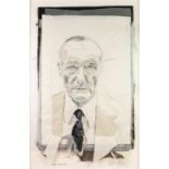 TRACEY COVERLEY (b.1970) FABRIC AND THREAD PORTRAIT ?William S Burroughs? Signed and titled 26 ½?