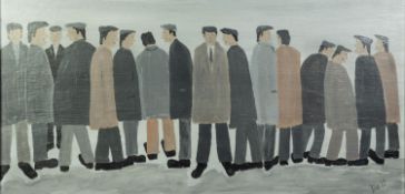 VINCENT DOTT (TWENTIETH/ TWENTY FIRST CENTURY) OIL ON BOARD ?The Workers No 11? Signed, titled to