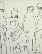 JOHN THOMPSON 1924-2011) BLACK FELT TIP PEN DRAWING ?Two of a Kind? Signed, monogrammed and titled