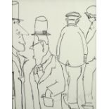 JOHN THOMPSON 1924-2011) BLACK FELT TIP PEN DRAWING ?Two of a Kind? Signed, monogrammed and titled