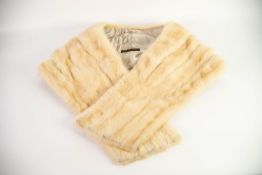 FISHERS FURRIERS, PRESTON, CREAM PASTEL MINK BROAD AND LONG FUR STOLE, 5ft (152.4cm) long and up