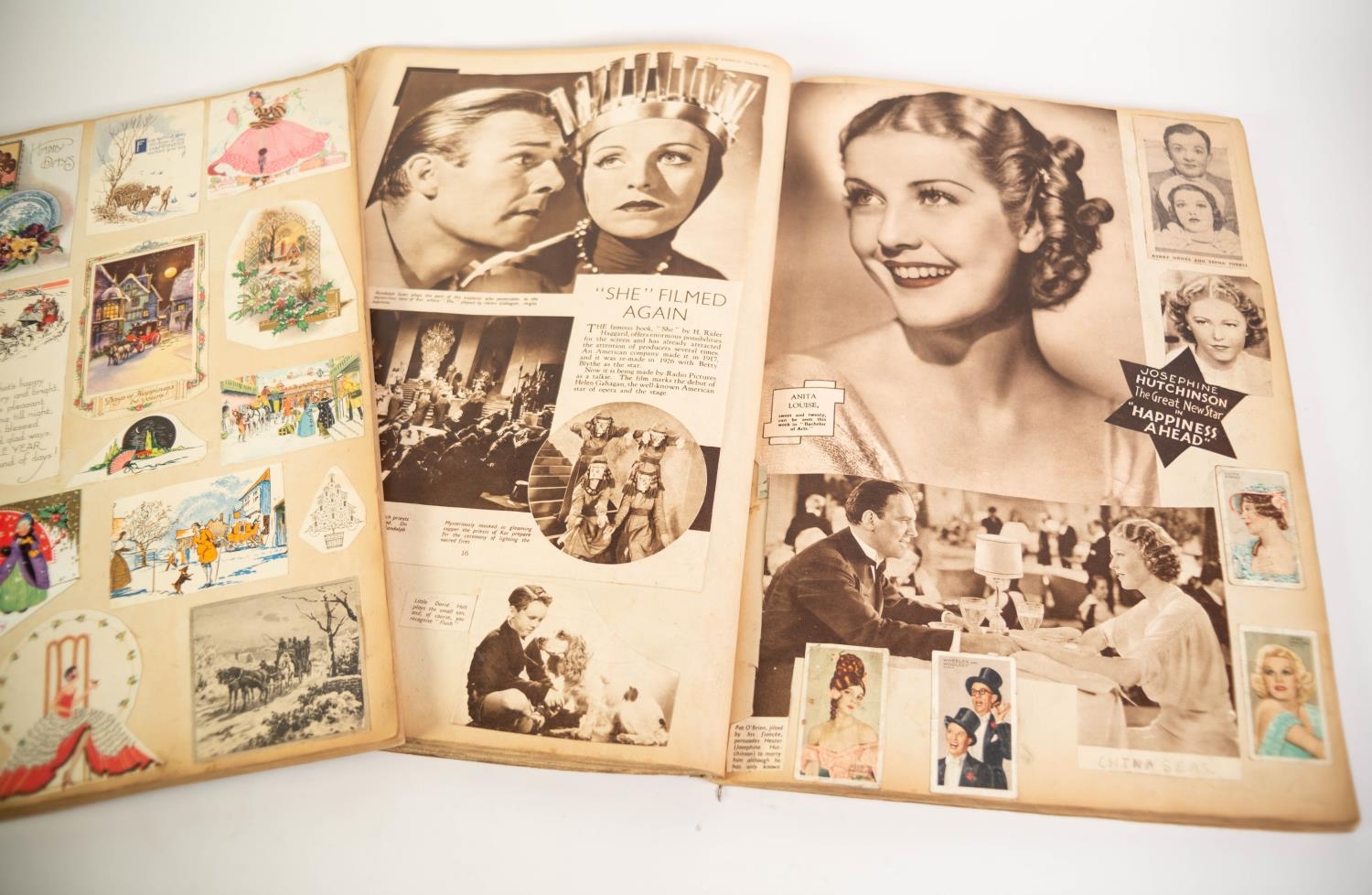 CIRCA 1930's SCRAP BOOK RELATING TO FILM STARS OF THE DAY, includes; cut out portraits of famous - Image 3 of 5