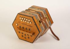 GERMAN PRE-WAR ROSETTI RAMBLER CONCERTINA, with hexagonal blondwood ends, with a total of 21 white