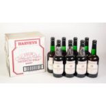 EIGHT 70cl BOTTLES OF HARVEYS - CLUB AMONTILLADO MEDIUM DRY SHERRY  in related cardboard box AND A
