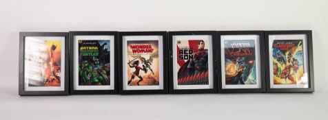 SIX DC MOVIE REPRODUCTION POSTCARD SIZED FILM/ ADVERTISING POSTERS, comprising: BATMAN v TEENAGE