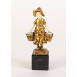 CAST FROM A MODEL BY JULIUS PAUL SCHMIDT-FELLING (1835 - 1920), SMALL BRONZE AND IVORY FIGURE OF A