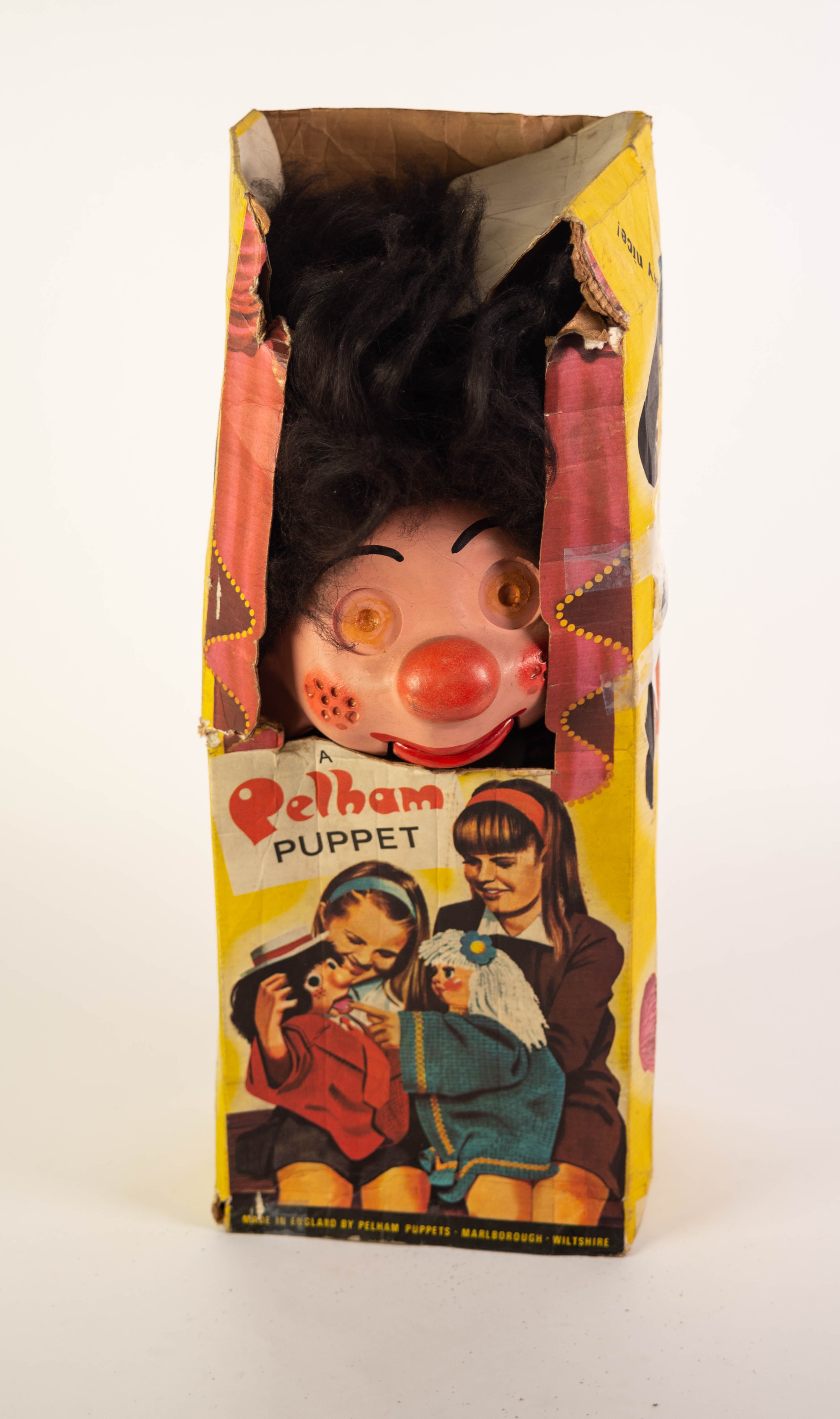 PELHAM  CIRCA 1960's VENTRILOQUIST PUPPET, the clown like character with wild black hair but lacks - Image 3 of 3