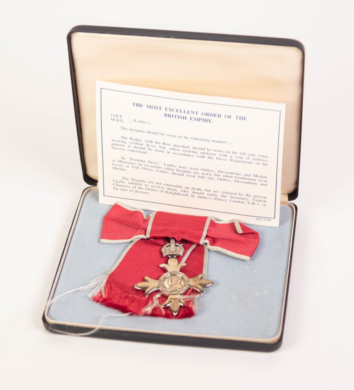 GEORGE V M.B.E. MEDAL and ribbon, in case with card - Image 3 of 3