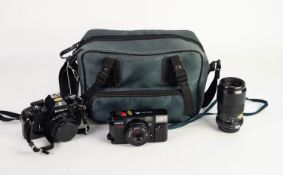 NIKON EM 35mm SLR CAMERA with Nikon Series E 50mm 1:18 lens No 1723991 and the leather case,