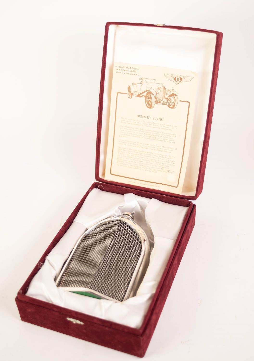 CLASSIC STABLE, LIMITED EDITION PLATED METAL SPIRIT DECANTER IN THE FORM OF A CLASSIC BENTLEY 3 - Image 2 of 2