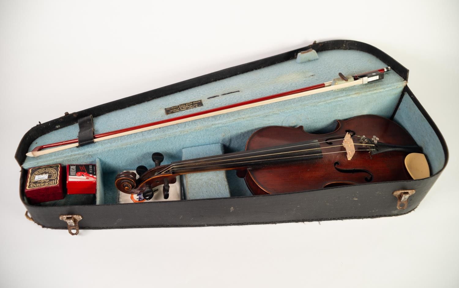 EARLY 20th CENTURY THREE-QUARTER SIZED FRENCH VIOLIN, labelled Medio Fino and having 14 1/8in (33. - Image 8 of 8