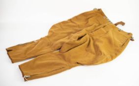 PAIR OF GERMAN THIRD REICH OFFICER'S KHAKI COLOURED PARADE BREECHES, of good quality manufacture,