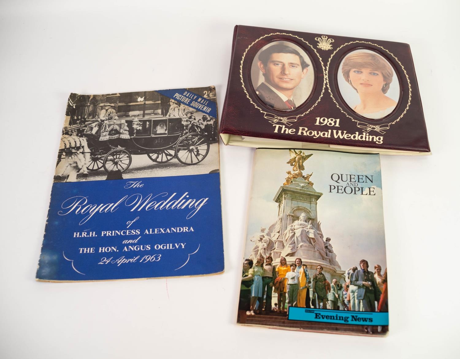 THREE PIECES OF ROYAL EPHEMERA, comprising: 1981 ROYAL WEDDING PHOTO ALBUM, 18963, ?THE ROYAL