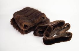 LADY'S LARGE, BROAD, BROWN MINK STOLE, 6ft 1(82.8cm) long 1ft (30.4cm) or five skin wide and TWO