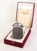 CLASSIC STABLE, LIMITED EDITION PLATED METAL SPIRIT DECANTER IN THE FORM OF A CLASSIC BENTLEY 3
