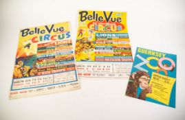 TWO ORIGINAL MID CENTURY COLOUR PRINTED POSTERS FOR 'BELLE VUE' 35th International Circus,