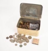 SELECTION OF GB PRE-DECIMAL COINAGE, MAINLY GEORGE V AND LATER COPPER PIECES, but also including