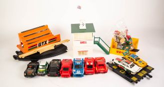 NINE VARIOUS SCALEXTRIC MODEL RACING CARS, including BMW 3.0 CSL, Porsche 959  and two others,