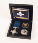 BRADFORD EXCHANGE LIMITED EDITION THE GEORGE CROSS AND SILVER COMMEMORATIVE SET, to include; 9ct and