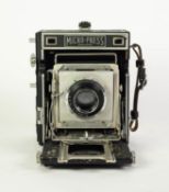MICRO-PRESS 5x4 LARGE FORMAT BELLOWS CAMERA with Schneider f4.5, 150mm lens
