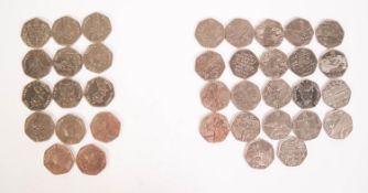 COLLECTION OF FOURTEEN FIFTY PENCE PIECES RELATING TO BEATRIX POTTER, to include; Mr Jeremy Fisher