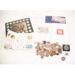 A SELECTION OF G.B. AND WORLD COINS to include; five Queen Elizabeth II crowns, including;