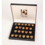 SMT ASSOCIATES LIMITED BOXED SET OF TWENTY TWO SHIELD SHAPED PINS, RUGBY LEAGUE CENTENARY 1895-
