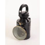 L.M.S. PRE-WAR RAILWAY GUARD'S HAND LAMP, impressed L.M.S. and with oval brass plaque LMS - 53364,