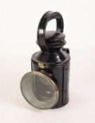 L.M.S. PRE-WAR RAILWAY GUARD'S HAND LAMP, impressed L.M.S. and with oval brass plaque LMS - 53364,