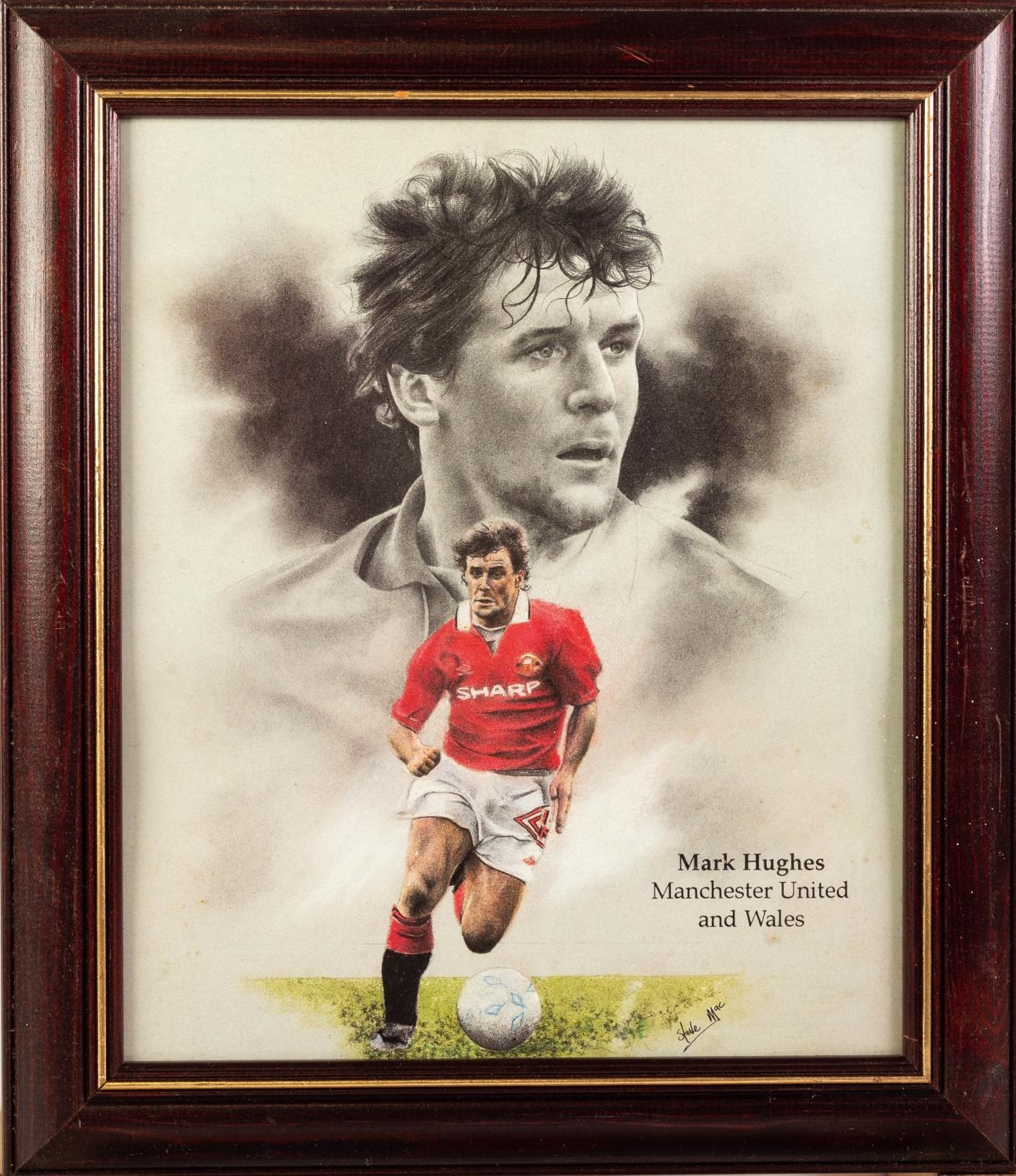 FIVE FRAMED PHOTOGRAPHIC PRINTS RELATING TO MANCHESTER UNITED including; 'King Eric' and a WALL - Image 6 of 7