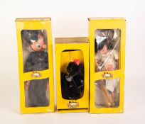 THREE BOXED PELHAM PUPPETS,  Poodle A4, Ballet Dancer SL6, and Policeman SM6, good overall