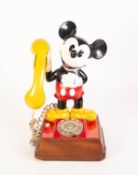 G.P.O. CIRCA 1970's COLOURFUL MOULDED PLASTIC MICKEY MOUSE DIAL TELEPHONE HANDSET, the standing