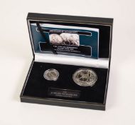 BRADFORD EXCHANGE 'THE JUBILEE MONARCHS - SILVER TWO COIN SET to include; encapsulated Victoria