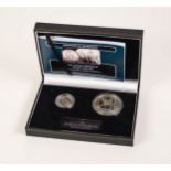 BRADFORD EXCHANGE 'THE JUBILEE MONARCHS - SILVER TWO COIN SET to include; encapsulated Victoria