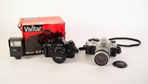 BOXED VIVITAR 35mm SLR CAMERA KIT, with flash unit and instructions, a VIVITAR V4000 SLR CAMERA,