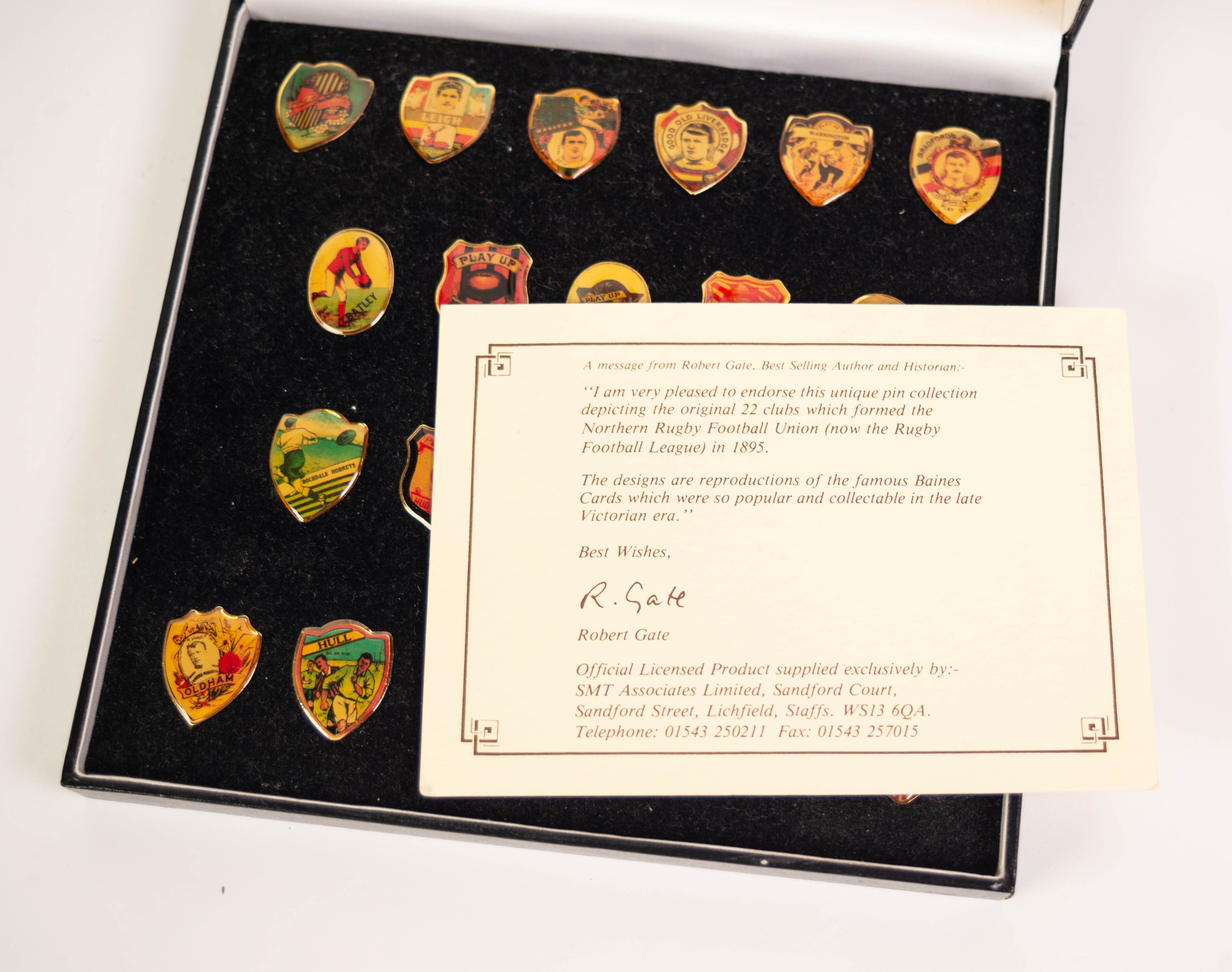 SMT ASSOCIATES LIMITED BOXED SET OF TWENTY TWO SHIELD SHAPED PINS, RUGBY LEAGUE CENTENARY 1895- - Image 3 of 3