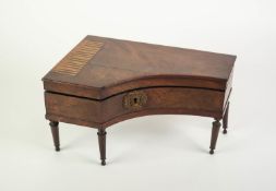 EARLY NINETEENTH CENTURY PALAIS ROYAL MAHOGANY MUSICAL SEWING BOX IN THE FORM OF A GRAND PIANO, with