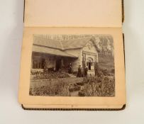 LATE VICTORIAN PERSONAL AUTOGRAPH ALBUM with seven good pictorial entries, circa 1900
