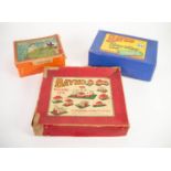 BAYKO No1 BUILDING SET BOX AND CONTENTS, (box with tape repairs and scuffed edges), together with