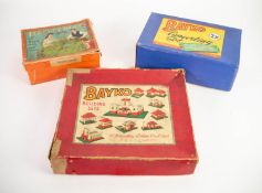 BAYKO No1 BUILDING SET BOX AND CONTENTS, (box with tape repairs and scuffed edges), together with